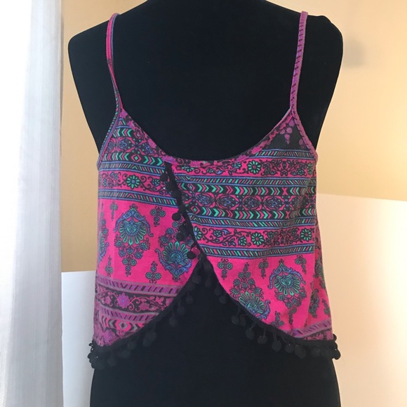 Floral Crop Tank Top open back - Picture 4 of 7